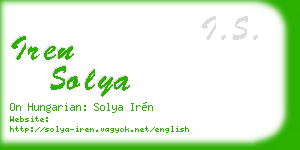 iren solya business card